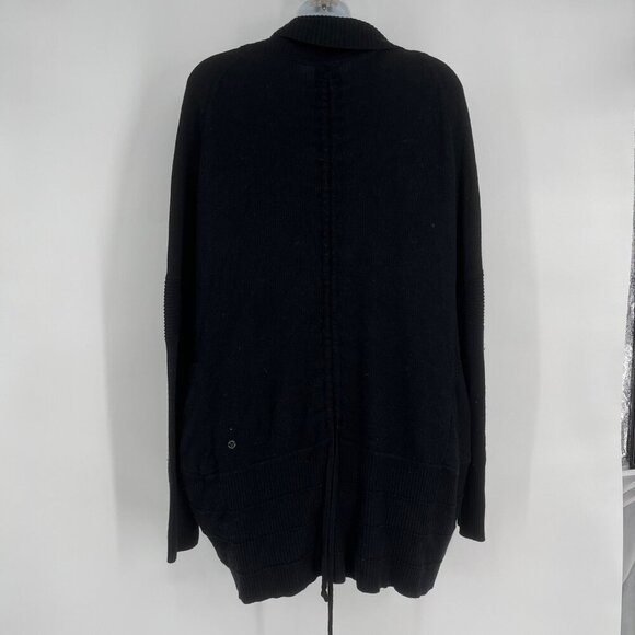 Lululemon Black Drawstring Ruched Back Open Cardigan Size 6 - Picture 2 of 7